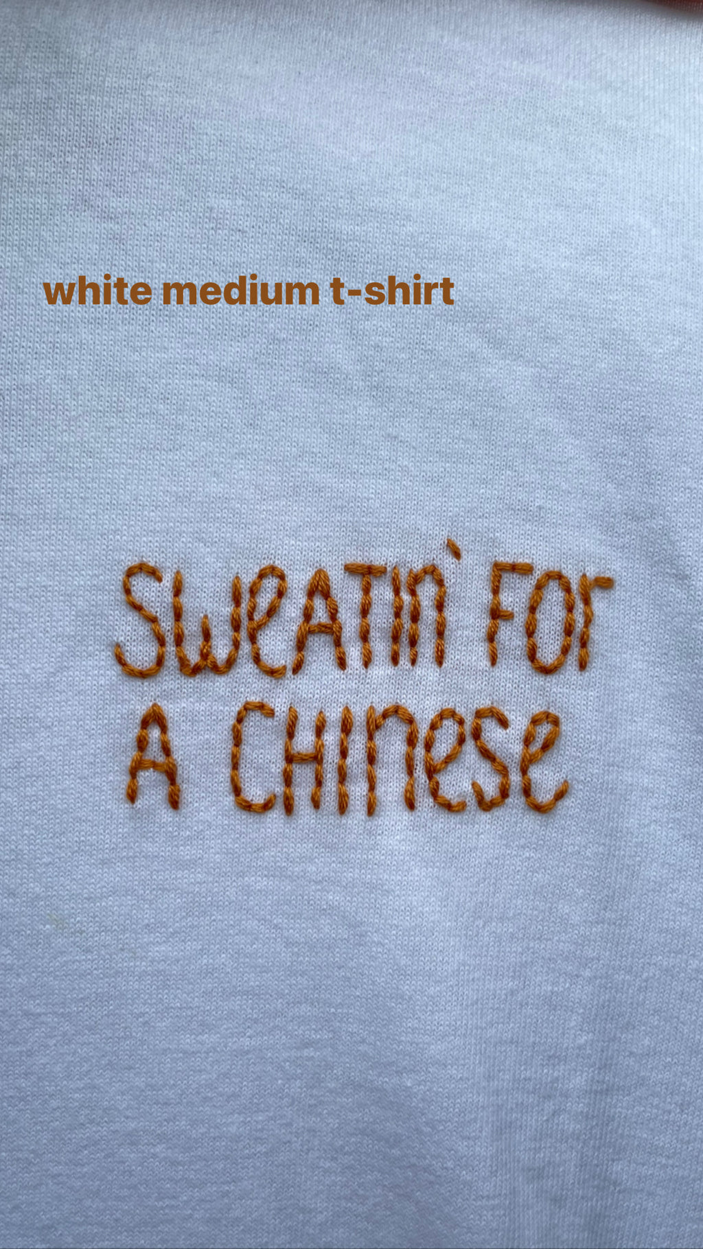 SWEATIN FOR A CHINESE - WHITE M