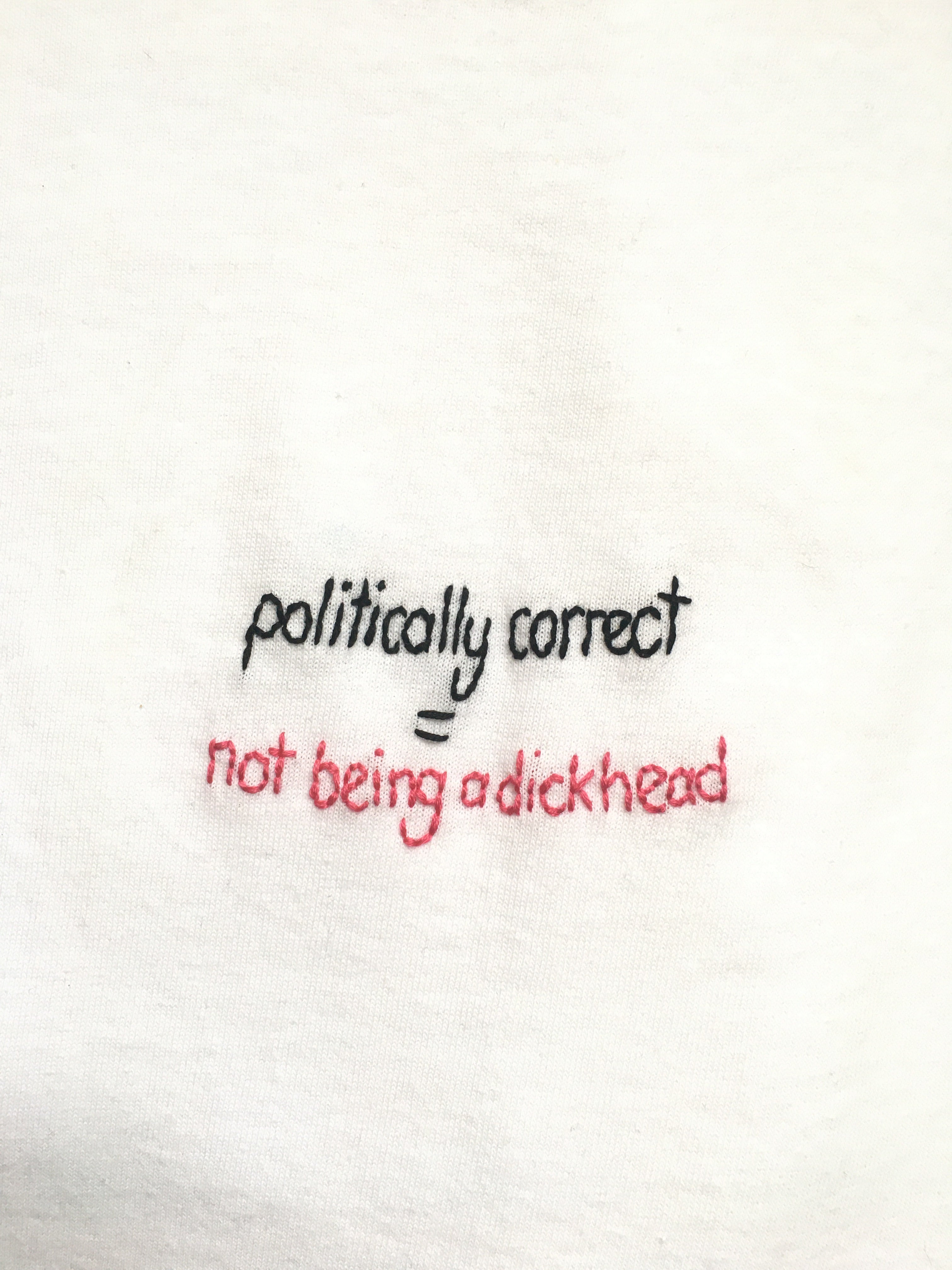 POLITICALLY CORRECT = NOT BEING A DICKHEAD- T SHIRT